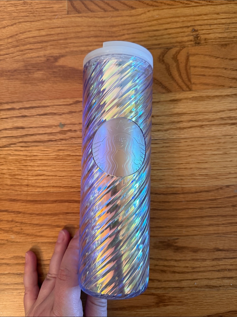 RARE Starbucks Iridescent Holographic Twist Tumbler - Purple/Blue Sheen